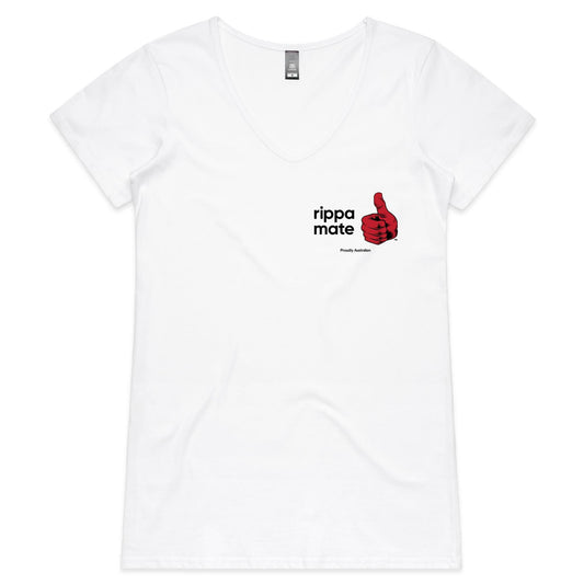 rippa mate Bevel - Womens V-Neck T-Shirt