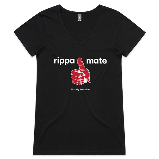 rippa mate Bevel - Womens V-Neck T-Shirt