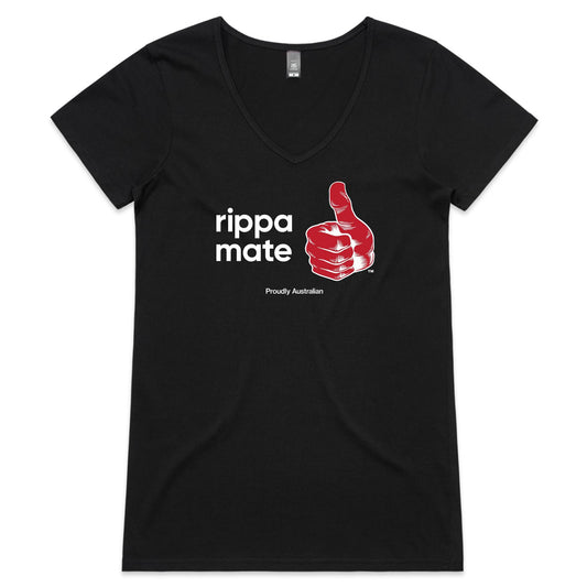 rippa mate Bevel - Womens V-Neck T-Shirt